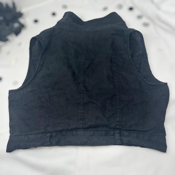 Love Tree Womens Sleeveless Vest, Black Denim Studded Zipper Vest Size Large - Picture 7 of 17